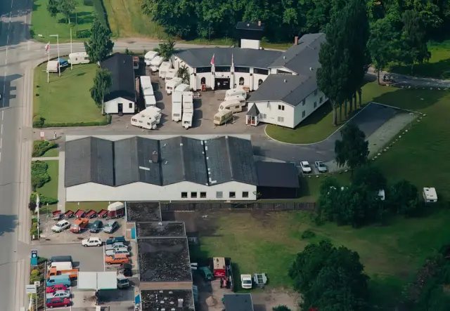 Billede af Præstø Stations nedlagte remise.