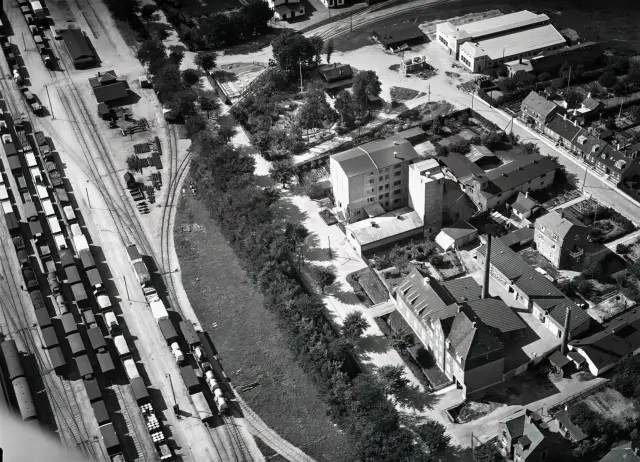 Billede af Slagelse Stations sporareal.