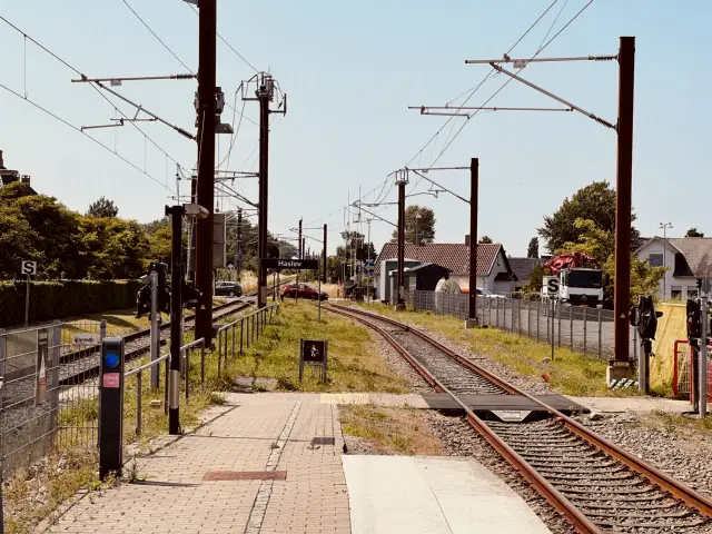 Billede af Haslev Stations ind og udkørsel.