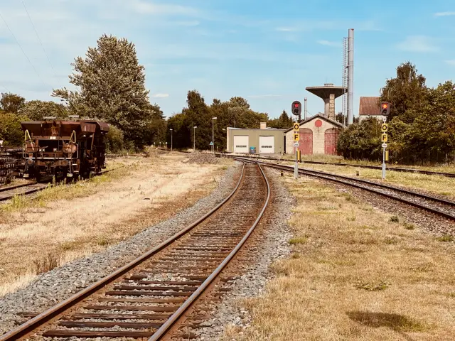 Billede af Maribo Stations remise.