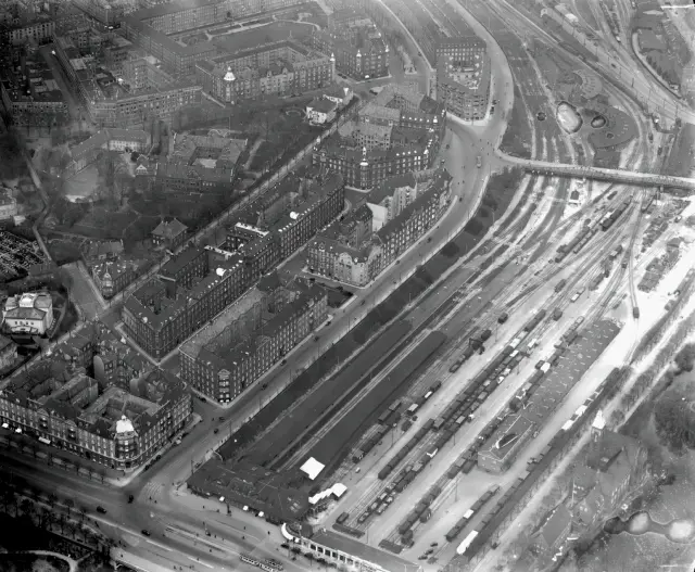 Billede af Østerport Stations remiseområde.
