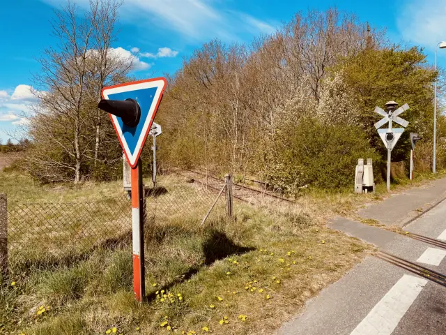 Billede af Terkelsbøl Holdeplads med sidespor, som er nedrevet, men den har ligget her - perronkanten kan stadig ses.