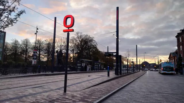 Billede af Odense Banegård Letbanestation.