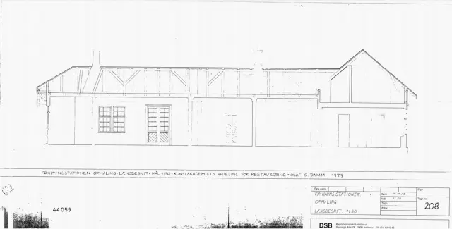 Tegning af Frihavnens Station.