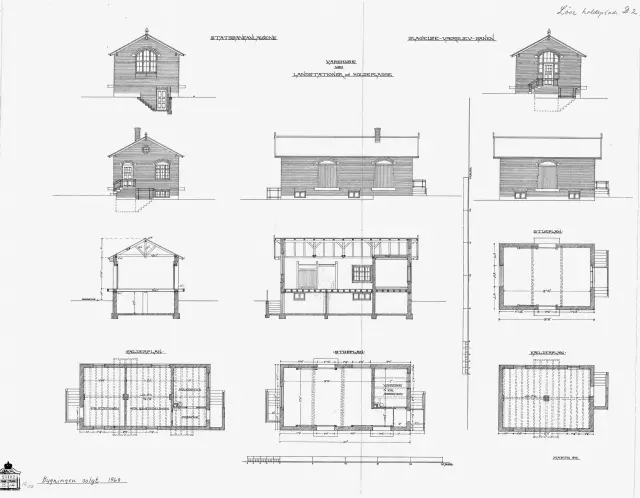 Tegning af Forsinge Stations varehus.