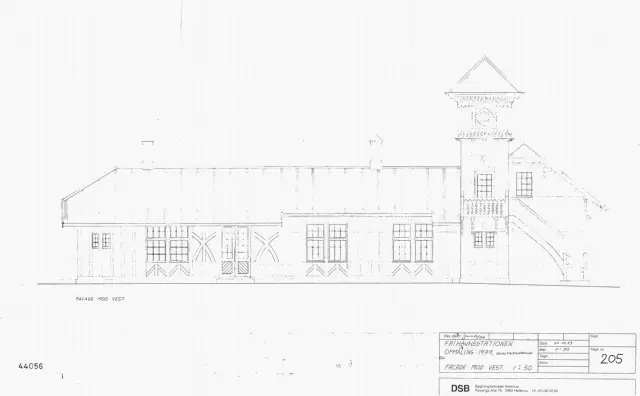 Tegning af Frihavnens Station.