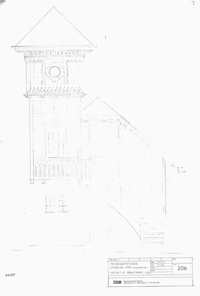 Tegning af Frihavnens Station.