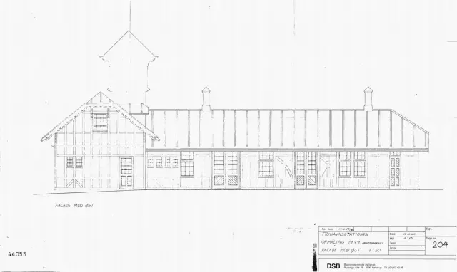 Tegning af Frihavnens Station.