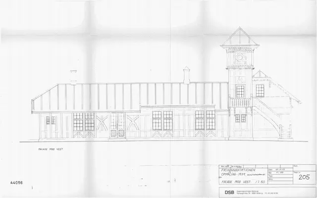 Tegning af Frihavnens Station.