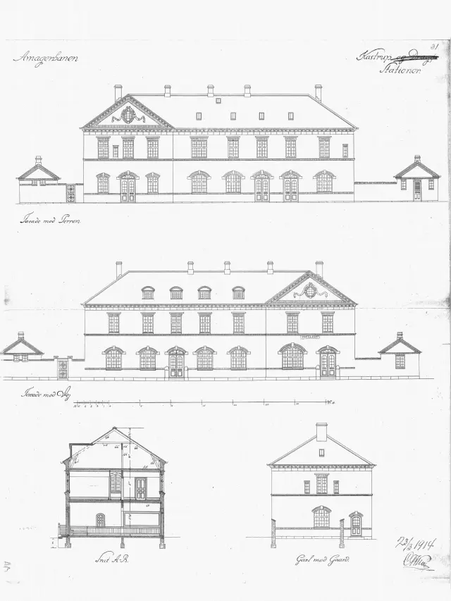 Tegning af Dragør Station.
