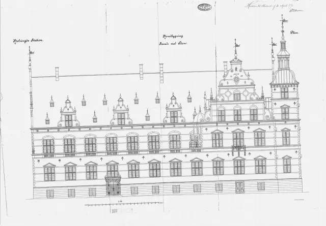 Tegning af Helsingør Banegård.