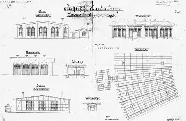 Tegning af Sønderborg Hovedbanegård.