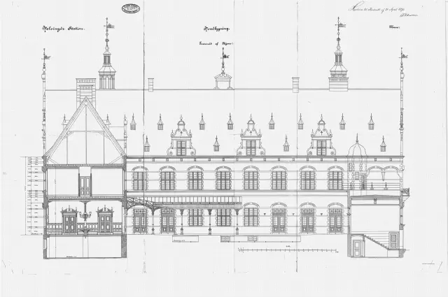 Tegning af Helsingør Banegård.