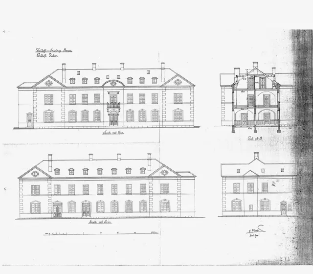 Tegning af Ebeltoft Station.