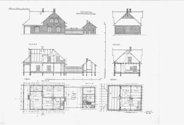 Tegning af Hundslund Station.
