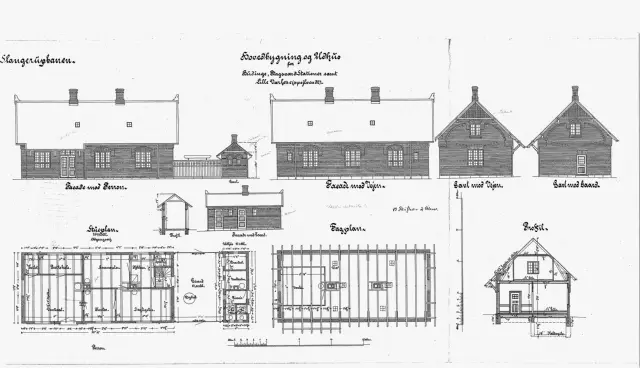 Tegning af Bagsværd Station.