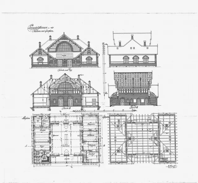 Tegning af København L Station.