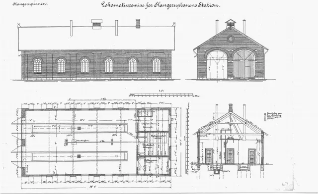 Tegning af København L Stations remise.