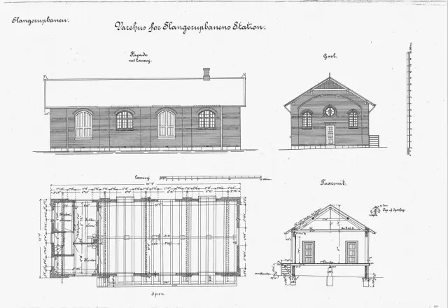 Tegning af København L Stations varehus.