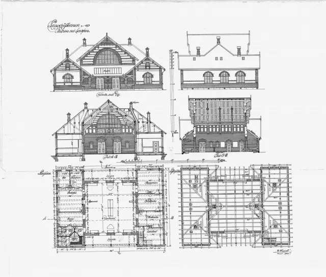 Tegning af København L Station.