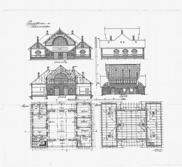 Tegning af København L Station.