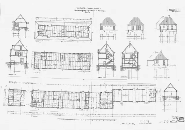 Tegning af Mariager Station.