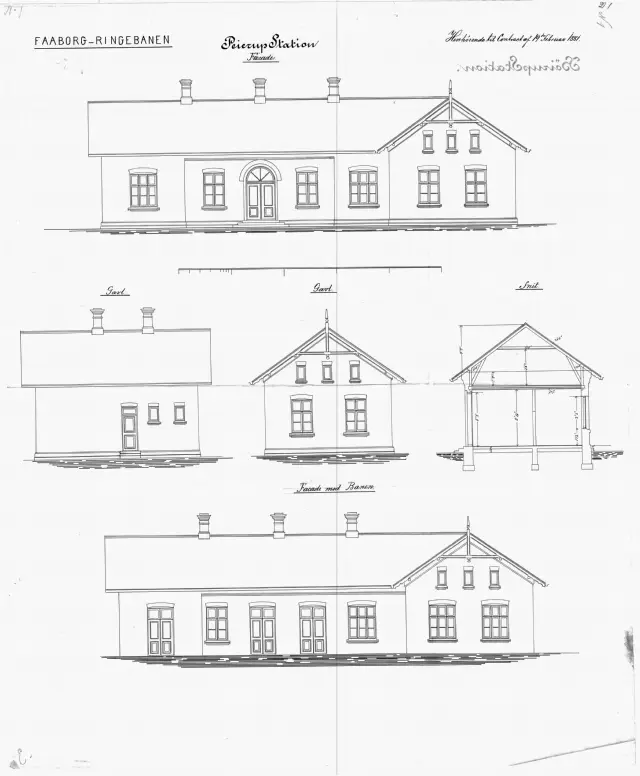 Tegning af Pejrup Station.