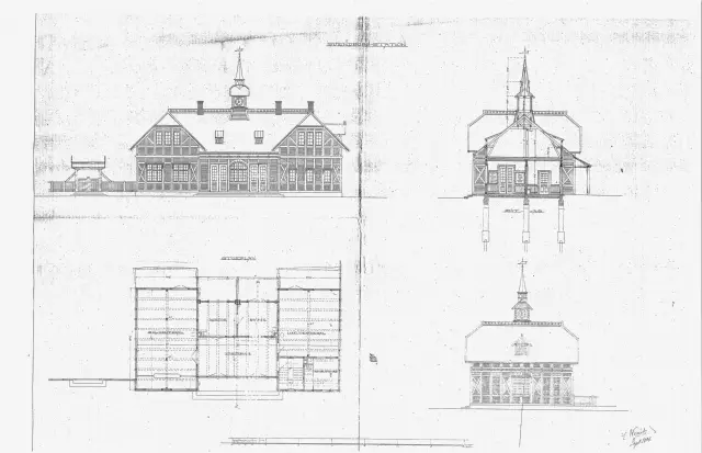 Tegning af Svendborg SNB Station.