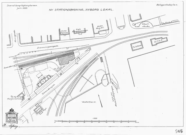 Sporplan af Nyborg Syd Station.