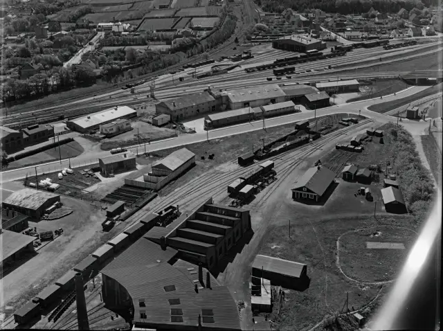 Billede af Hjørring Stations remise og varehusområde.
