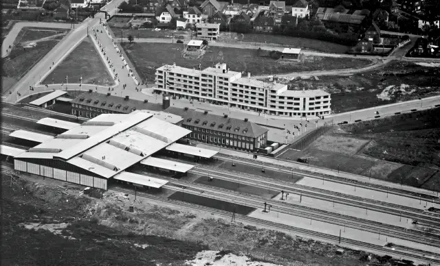 Billede af Fredericia Banegård ved åbningen den 14. maj 1935.