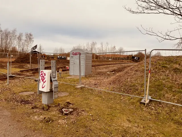 Billede af etableringen af Rødvig Station, som forventes at åbne som endestation i 3. kvartal 2024.