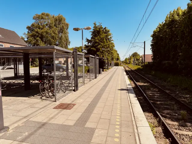 Billede af Hjortshøj Station - Station er nedrevet, men Hjortshøj Station har ligget her.