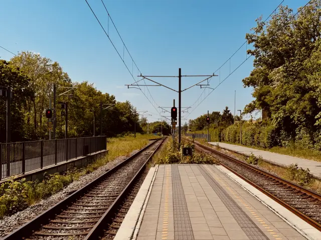 Billede af Lystrup Letbanestation.