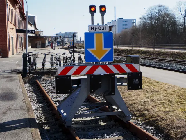 Billede af Hjørring Station stoppbukk spor 13