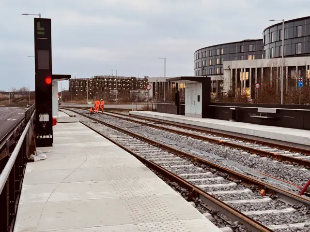 Billede af Herlev Hospital Letbanestation.