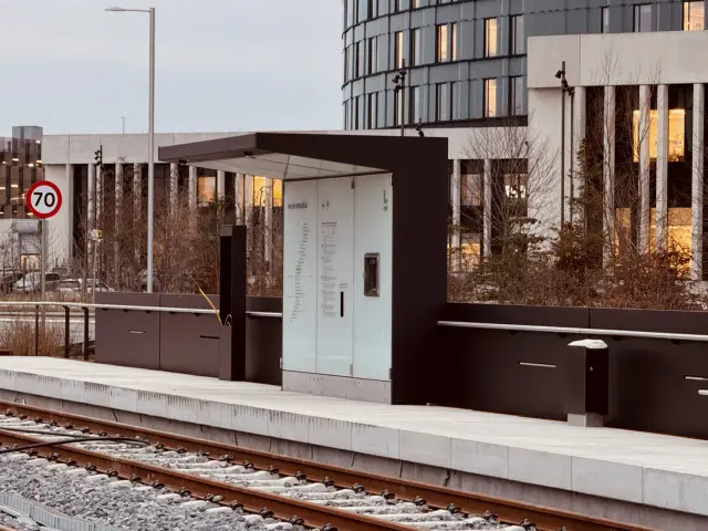 Billede af Herlev Hospital Letbanestation.