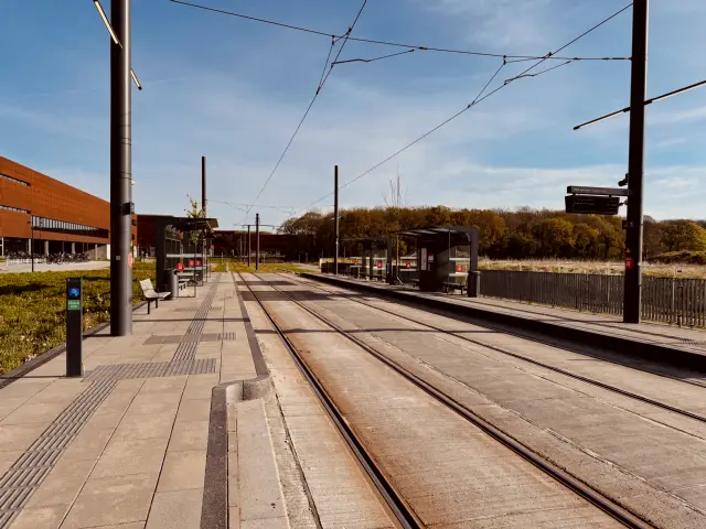 Billede af SDU Syd/Hospital Nord Letbanestation.