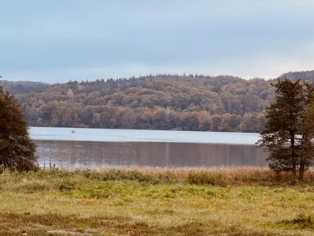 Billede af udsigten over Silkeborgsøerne ved den tidligere Svejbæk Holdeplads.